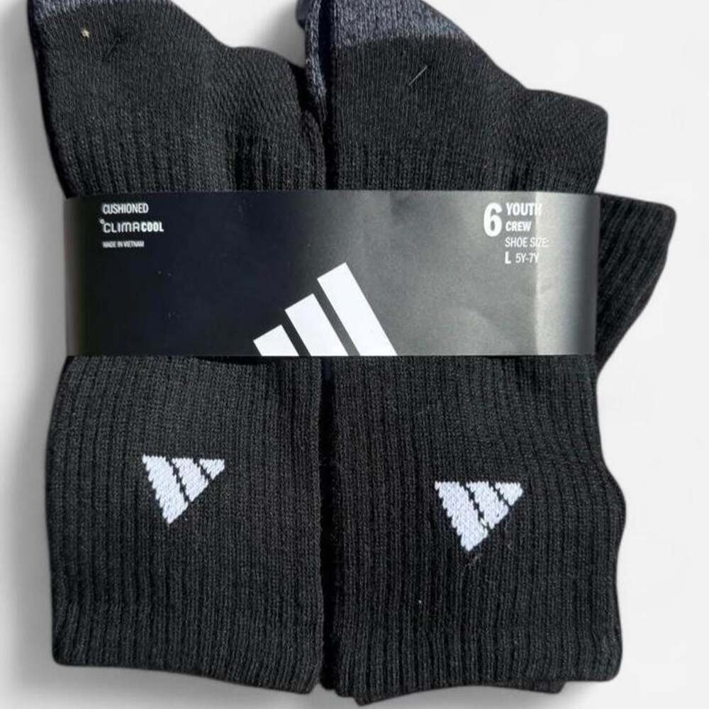 adidas Youth ClimaCool Cushioned Crew Socks 6 Pairs